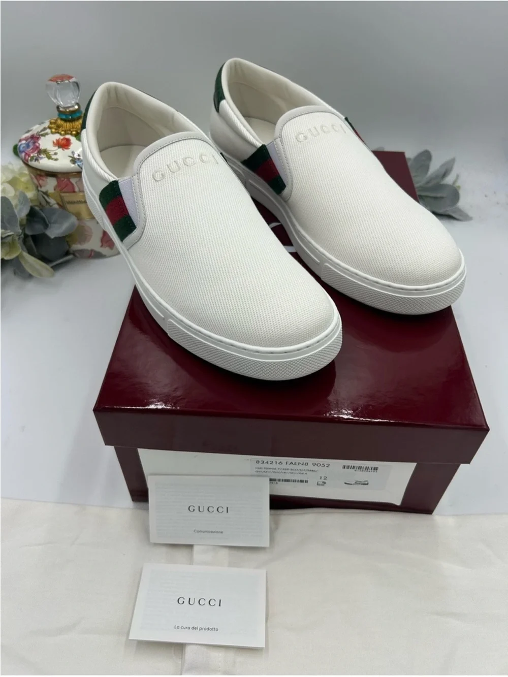 Men’s Gucci ace slip on sneakers size 12 fits 12.5 US made in Italy